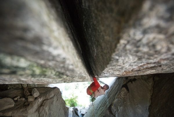 Ashley Cracroft & Danny Parker, Trench Warfare 5.12d, Little Cottonwood Canyon, Wasatch Mountains, UT